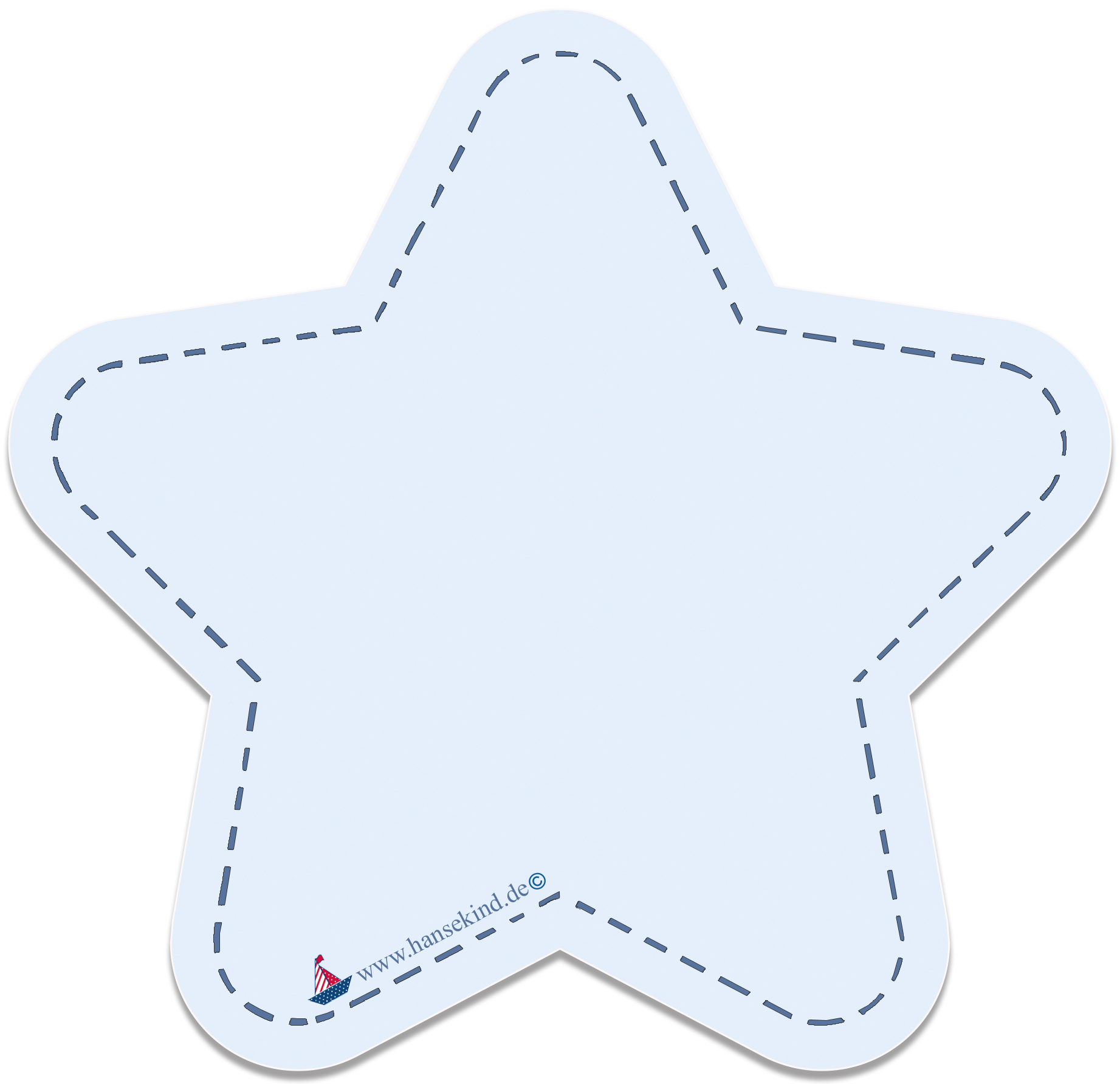Geburtskarte Stern, blau