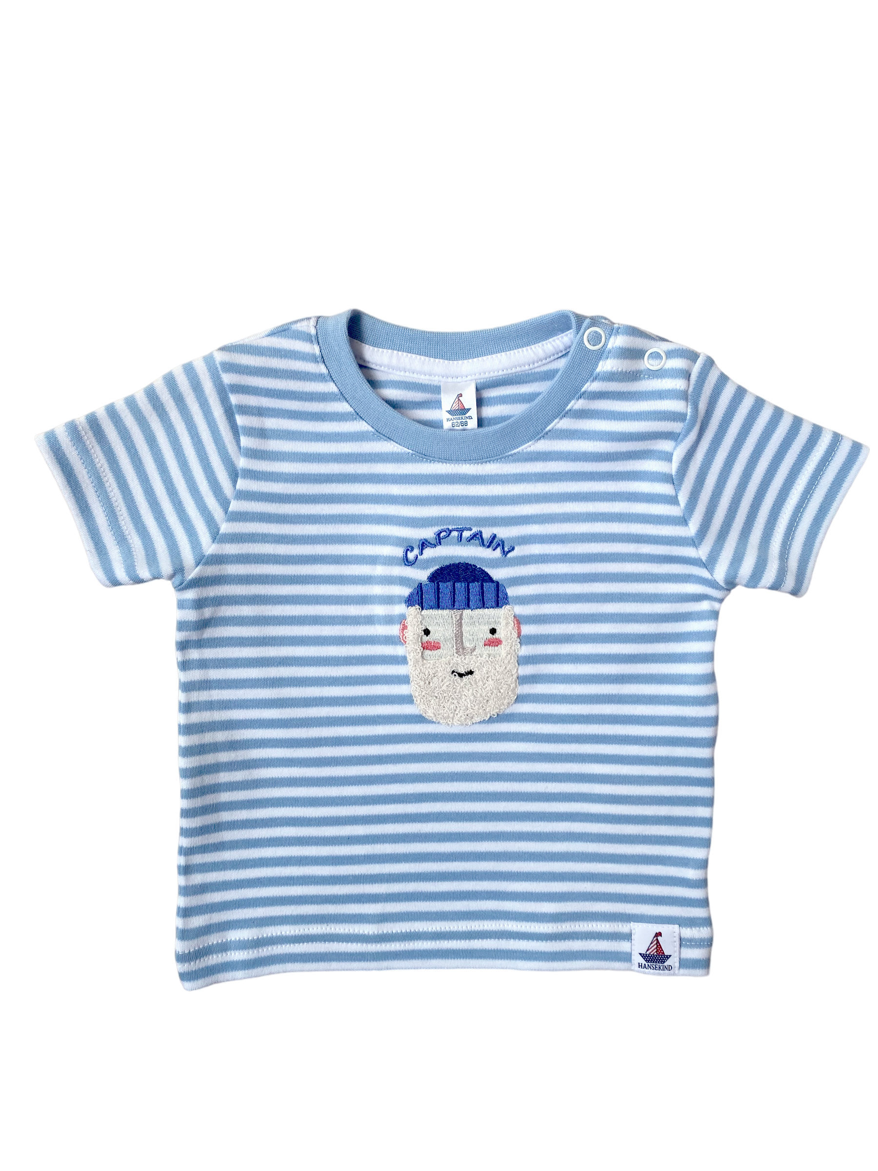 T-Shirt Kurzarm mit Seemannstick, hellblau Gr.110/116